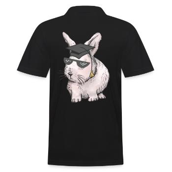 Gelehrter Hase Lehrer Berufe Studium Abi Abschluss - Männer Poloshirt - Schwarz - Hinten - Kai (181cm)