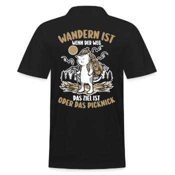 Wanderer Katze Bergwandern Bergklettern Wandern - Männer Poloshirt - Schwarz - Hinten - Kai (181cm)