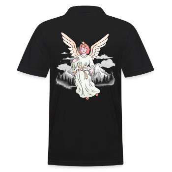 Mountains, Alps, Angels, Lucky Charms, Mountaineers, Alm - Men's Polo Shirt - black - Back - Kai (181cm)