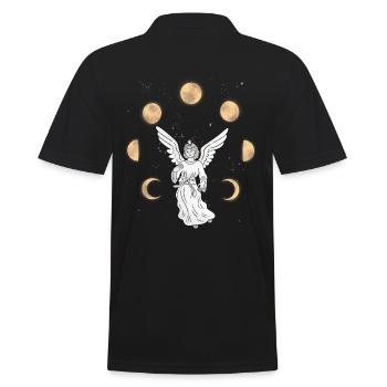 Engel Himmel Mond himmlisch Fantasy Esoterik - Männer Poloshirt - Schwarz - Hinten - Kai (181cm)