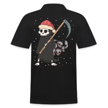 Tod Sensenmann Weihnachtsmann Horror tödlich xmas - Männer Poloshirt - Schwarz - Hinten - Kai (181cm)