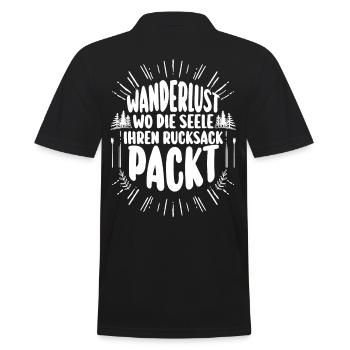 Wanderer Bergwandern Bergklettern Wandern - Männer Poloshirt - Schwarz - Hinten - Kai (181cm)