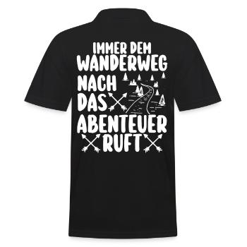 Wanderer Bergwandern Bergklettern Wandern - Männer Poloshirt - Schwarz - Hinten - Kai (181cm)