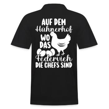 Huhn Bauer Bauernhof Küken Landwirt Hühner - Männer Poloshirt - Schwarz - Hinten - Kai (181cm)
