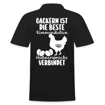 Huhn Bauer Bauernhof Küken Landwirt Hühner - Männer Poloshirt - Schwarz - Hinten - Kai (181cm)