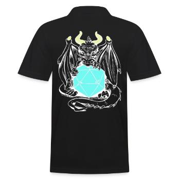 dragon, creature, mythical creature, fairy tale, fairy tale character - Men's Polo Shirt - black - Back - Kai (181cm)