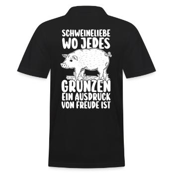 Schwein Schweinebauer Bauernhof Schweine - Männer Poloshirt - Schwarz - Hinten - Kai (181cm)