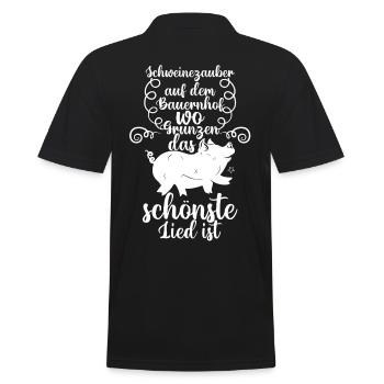 Schwein Schweinebauer Bauernhof Schweine - Männer Poloshirt - Schwarz - Hinten - Kai (181cm)