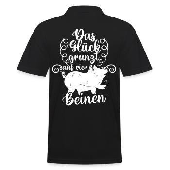 Schwein Schweinebauer Bauernhof Schweine - Männer Poloshirt - Schwarz - Hinten - Kai (181cm)