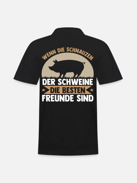 Schwein Schweinebauer Bauernhof Schweine - Männer Poloshirt - Schwarz