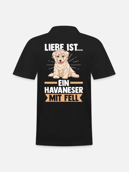 Hund Havaneser - Männer Poloshirt - Schwarz