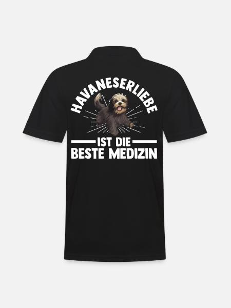 Hund Havaneser - Männer Poloshirt - Schwarz