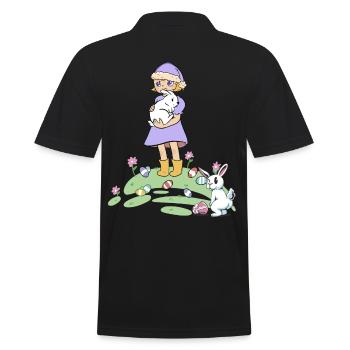 Pâques lapin enfants lapin oeufs de Pâques oeufs - Polo Homme - noir - Dos - Kai (181cm)