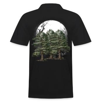 Dark, Wilderness, Nature, Forest, Flora, Horror, Occult, Tree - Men's Polo Shirt - black - Back - Kai (181cm)