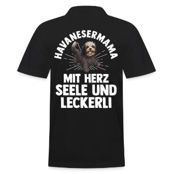 Hund Hundemama Havanesermama Mutter Havaneser - Männer Poloshirt - Schwarz - Hinten - Kai (181cm)