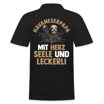 Hund Hundepapa Vater Havaneserpapa Havaneser - Männer Poloshirt - Schwarz - Hinten - Kai (181cm)
