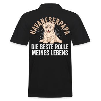 Hund Hundepapa Vater Havaneserpapa Havaneser - Männer Poloshirt - Schwarz - Hinten - Kai (181cm)