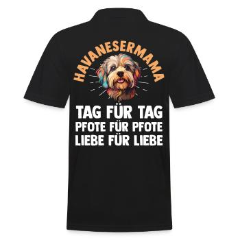 Chien Chien Maman Bichon Havanais Maman Maman Mère Bichon Havanais - Polo Homme - noir - Dos - Kai (181cm)