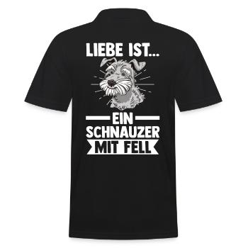 Hund Schnauzer Riesenschnauzer - Männer Poloshirt - Schwarz - Hinten - Kai (181cm)