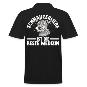 Hund Schnauzer Riesenschnauzer - Männer Poloshirt - Schwarz - Hinten - Kai (181cm)