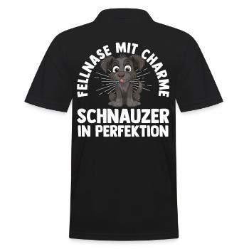 Hund Schnauzer Riesenschnauzer - Männer Poloshirt - Schwarz - Hinten - Kai (181cm)