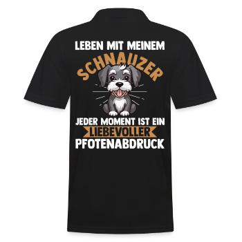 Riesenschnauzer Hund Schnauzer - Männer Poloshirt - Schwarz - Hinten - Kai (181cm)