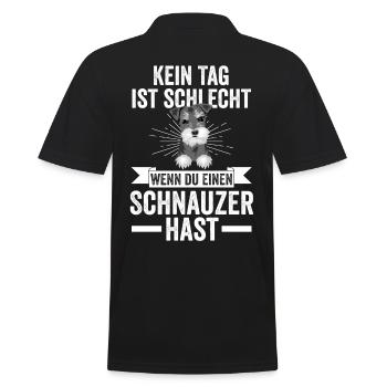 Hund Schnauzer Riesenschnauzer - Männer Poloshirt - Schwarz - Hinten - Kai (181cm)