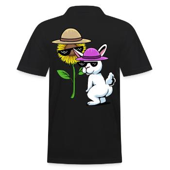 Fantasy Bunny Rabbit Lunettes Jardin de tournesol - Polo Homme - noir - Dos - Kai (181cm)