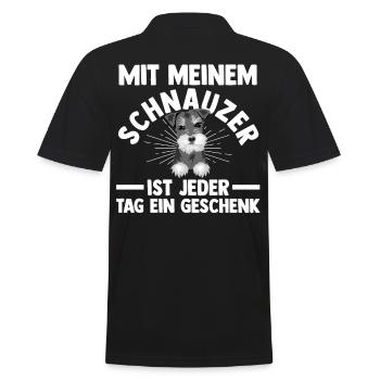 Riesenschnauzer Hund Schnauzer - Männer Poloshirt - Schwarz - Hinten - Kai (181cm)