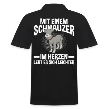 Riesenschnauzer Hund Schnauzer - Männer Poloshirt - Schwarz - Hinten - Kai (181cm)