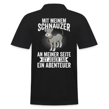 Riesenschnauzer Hund Schnauzer - Männer Poloshirt - Schwarz - Hinten - Kai (181cm)