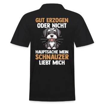 Riesenschnauzer Hund Schnauzer - Männer Poloshirt - Schwarz - Hinten - Kai (181cm)
