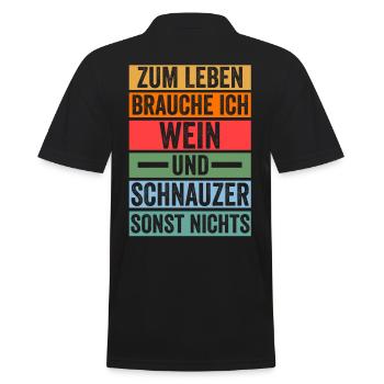 Riesenschnauzer Hund Wein Schnauzer - Männer Poloshirt - Schwarz - Hinten - Kai (181cm)