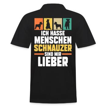 Riesenschnauzer Hund Schnauzer - Männer Poloshirt - Schwarz - Hinten - Kai (181cm)