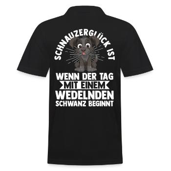 Riesenschnauzer Hund Schnauzer - Männer Poloshirt - Schwarz - Hinten - Kai (181cm)