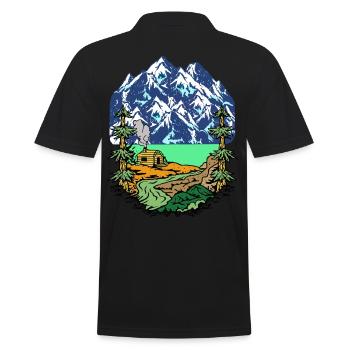 Alps, Summit, Mountains, Beg Hut, House, Alm, Tyrol, Nature - Men's Polo Shirt - black - Back - Kai (181cm)