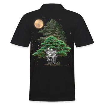 Skeleton Horror Ghosts Spooky Spooky Halloween Death - Men's Polo Shirt - black - Back - Kai (181cm)
