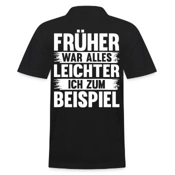 Everything used to be easier funny sayings - Men's Polo Shirt - black - Back - Kai (181cm)