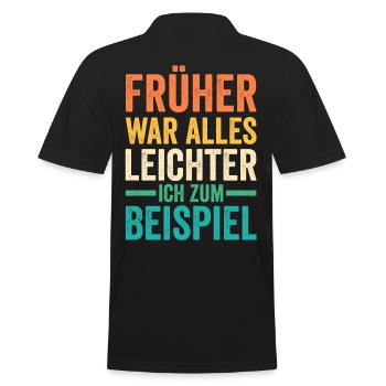 Everything used to be easier funny sayings - Men's Polo Shirt - black - Back - Kai (181cm)
