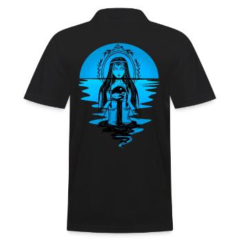 water, spirit, lake, goddess, nature, ocean, sea - Men's Polo Shirt - black - Back - Kai (181cm)
