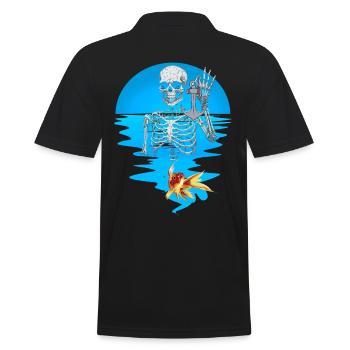 Anchor, Ghost, Horror, Sailor, Fish, Ghost, Water - Men's Polo Shirt - black - Back - Kai (181cm)