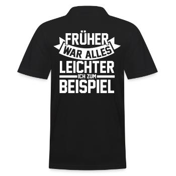 Everything used to be easier funny sayings - Men's Polo Shirt - black - Back - Kai (181cm)