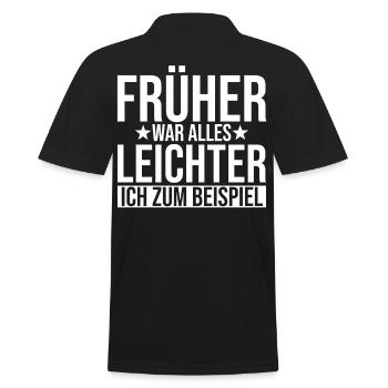 Everything used to be easier funny sayings - Men's Polo Shirt - black - Back - Kai (181cm)