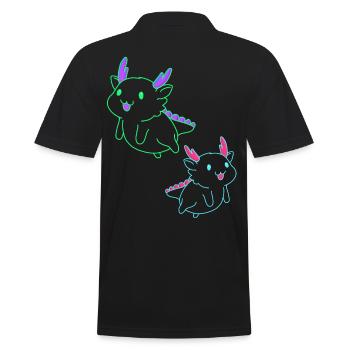 Axolotl Tiere Kinder Baby Retro Vintage - Männer Poloshirt - Schwarz - Hinten - Kai (181cm)