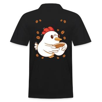 Pause-café Caféine Poulet Petit-déjeuner Early Bird - Polo Homme - noir - Dos - Kai (181cm)