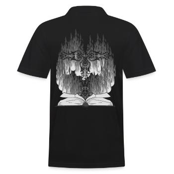 Cross Religion Bible Jesus Creation God Fire - Men's Polo Shirt - black - Back - Kai (181cm)