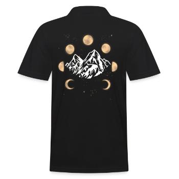 Summit, Mountains, Moon, Night Sky, Universe, Mountain - Men's Polo Shirt - black - Back - Kai (181cm)