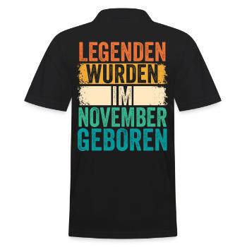 Les légendes sont nées en novembre - Polo Homme - noir - Dos - Kai (181cm)