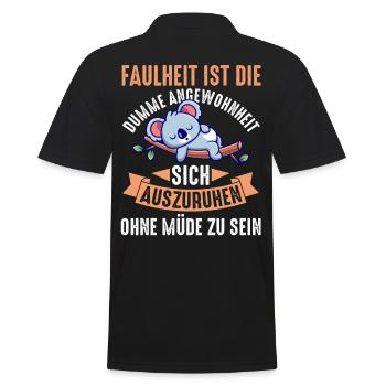 Koala Morgenmuffel Faulheit Chillen Faul Langschlä - Männer Poloshirt - Schwarz - Hinten - Kai (181cm)