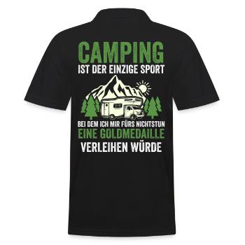 Camper Wohnwagen Wohnmobil Campen Camping - Männer Poloshirt - Schwarz - Hinten - Kai (181cm)